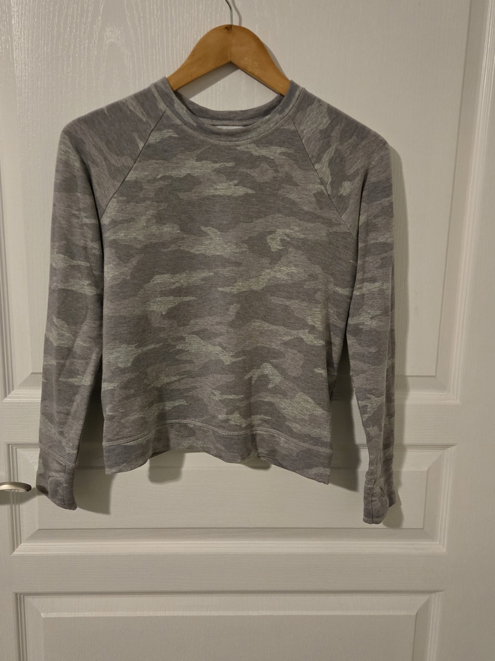 Athleta Kids Grey Camo Crewneck Pullover